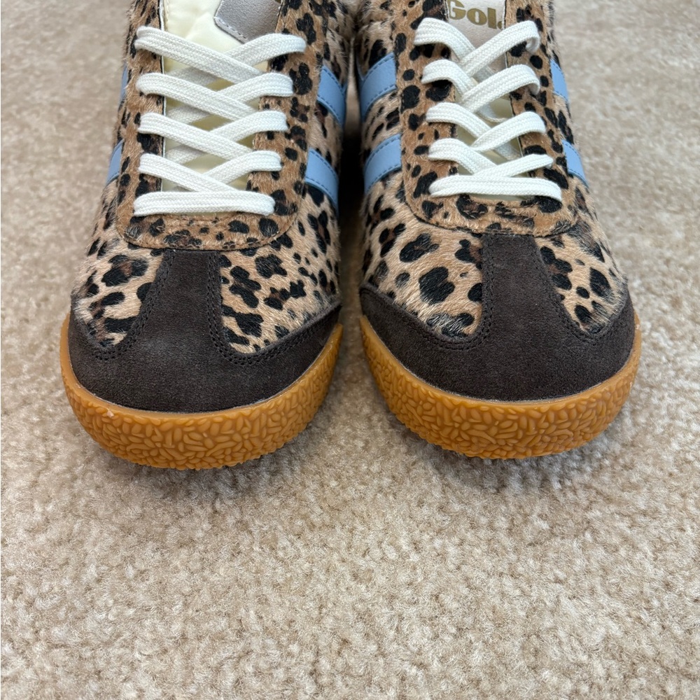 Brand New Gola Elan Anthropologie Sneakers Size 9.5 Leopard Dark Brown Air 40.5 - Picture 7 of 9